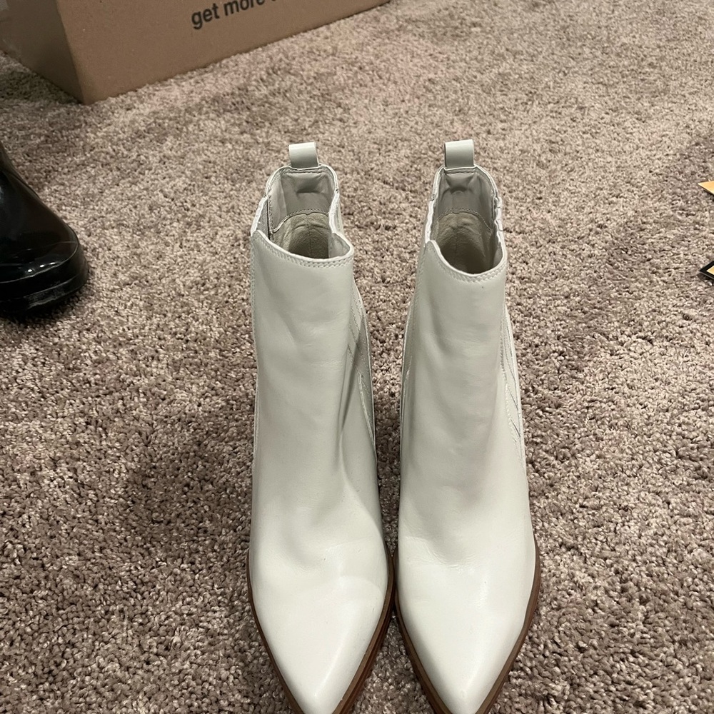 Marc fisher white booties.